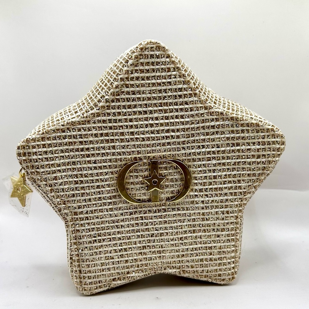 Christian Dior Pouch Star Gold Beige Novelty Logo Holiday Exclusive CD 2025 New